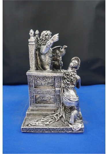 Zeus Ve Hera Mitolojik Heykel 30 Cm Dekoratif Biblo, Ev & Ofis Hediyelik Aksesuar Gümüş