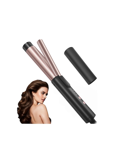 Black Seyahat Boyu Saç Maşası Çift Voltajlı, 25mm Namlulu Kısa