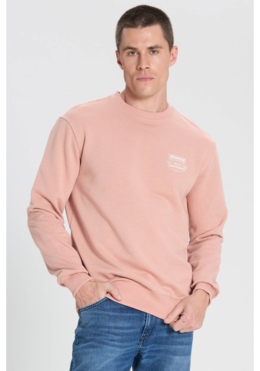 Wrangler Regular Fit Normal Kesim Pembe Erkek Sweatshirt Pembe