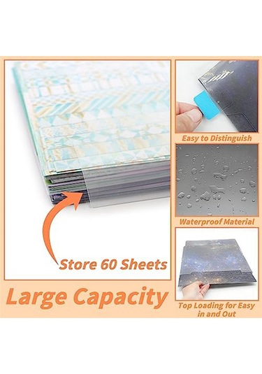 Anjiexun 12 Parçalı Scrapbook Kağıdı Saklama Kutusu Şeffaf