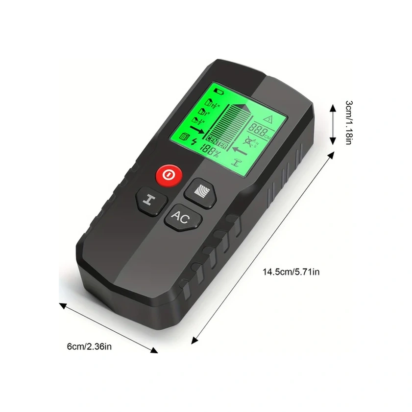 Oldfriend Siyah 5 İn 1 Dedektör Dijital Göstergeli Duvarda Metal Ahşap Kiriş Boru Tespit Cihazı