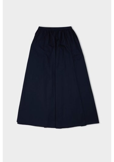 Defacto A Kesim Beli Fermuarlı Basic Düz Poplin Kumaş Maxi Etek E0464AX24AUNV243 Lacivert