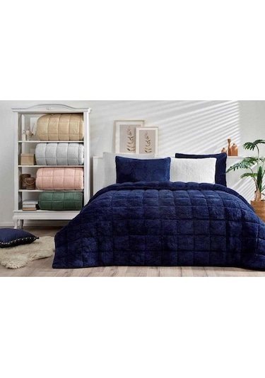 Nova Yorgan Battaniye Seti Çift Kişilik Kemık Renkli