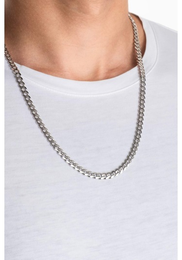 Perseus 60 Cm Gümüş Erkek Zincir Kolye Gri