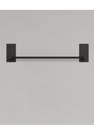 Paslanmaz Çelik Siyah Yapışkanlı Havluluk - Havlu Askısı 45 Cm Mat Siyah