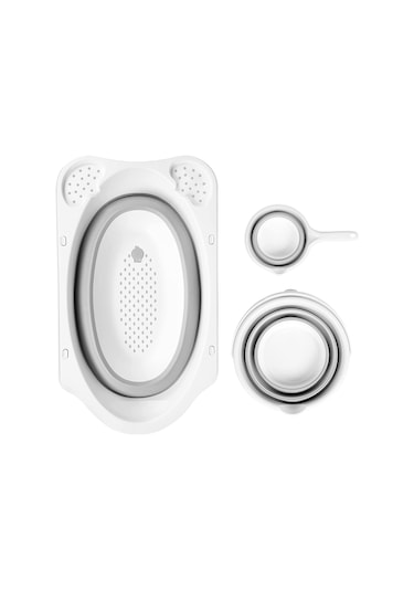 Hobby Life Fileli Gri Katlanır Bebek Küvet Banyo Seti Gri