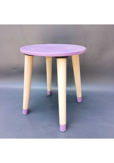 Na Neşeli Ahşap Mor Ahşap Çocuk Taburesi.çocuk Sandalyesi.çalışma Masası Taburesi.renkli Tabure.çocuk Odası Mor