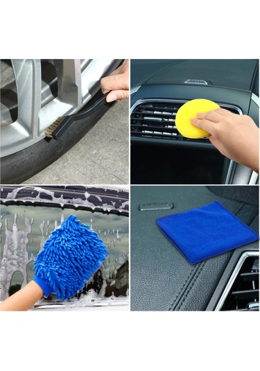 Reedark "26 Parçalı Araç Ve Ev Temizlik Seti - Matkap Fırçası Uçlu, Sünger Ve Mikrofiber Bezi Dahil"