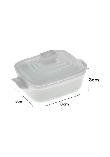 Porselen Kapaklı Şekerlik, Mini Kahvaltılık Reçellik 23979