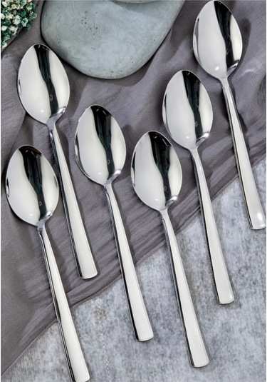 Cooker 6'lı Milas Paslanmaz Çelik Yemek Kaşığı Ckr2178 Çelik