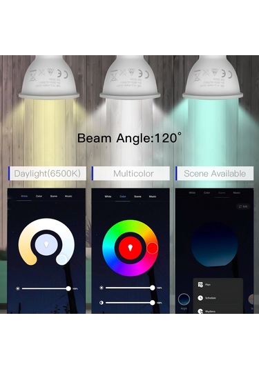 Akıllı Plafonyer Led Wifi Kapalı Kablosuz Spot 2800k-6200k Rgb Renkli Beyaz