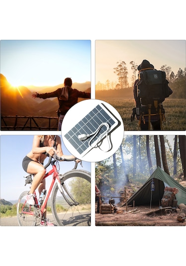 Hangfox 5v 2w Güneş Enerji Paneli, Usb Portlu Taşınabilir Dış Mekan Şarj Cihazı, Kamp Ve Seyahat İçin Güvenilir Solar Şarj
