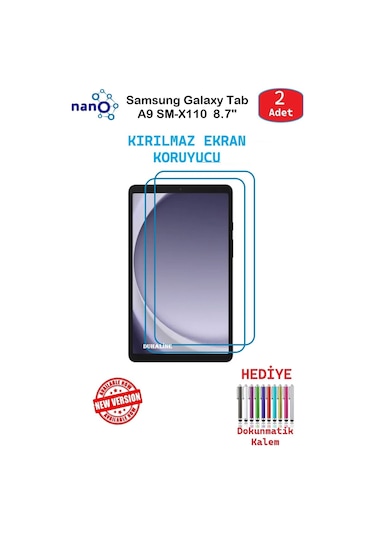 Samsung Galaxy Uyumlu Taba9 Sm-x110 8.7"için Nano Ekran Koruyucu 9h Esnek 2 Adet