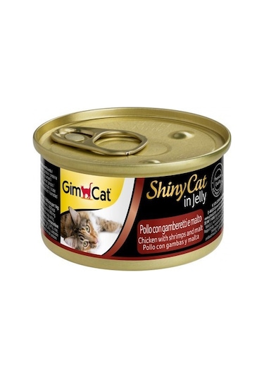 Gimcat Shinycat Tavuklu Karidesli Malt Özlü Jelly Konserve Yetişkin Kedi Maması 70 G