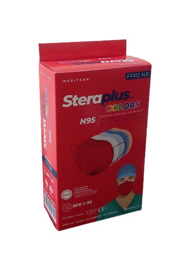 Steraplus Colors Ffp2 5 Katmanlı Telli N95 Maske Kırmızı 10'lu