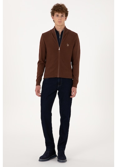 U.s. Polo Assn. Erkek Kahverengi Hırka Triko 50288871-vr029 Kahverengi