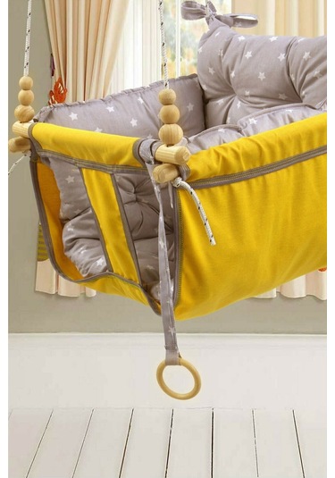 Bundera Wag Swing Sarı Çocuk Ahşap Salıncak Bebek Hamak