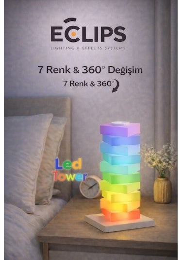 Led Tower Dıy Assembly Night Light 360 Rgb Ambiyans Aydınlatması