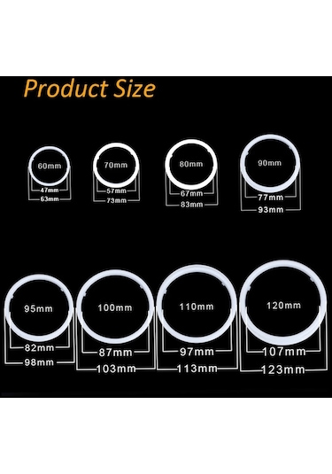 120mm-2017 Yeni Oto Halo Yüzükler Led 12 V Melek Gözü Led Cips Far 60/70/80/90/100/110/120 Mm Melek Gözler Arab