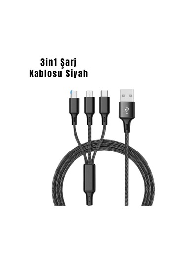 3 Ü 1 Arada Hızlı Şarj Kablosu