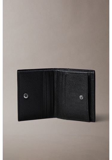 Erkek Saffiano Üç Katlı Cüzdan - Siyah Black