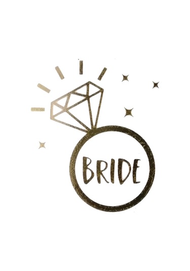 Bride Tektaşlı Yüzük Geçici Dövme 10 Adet