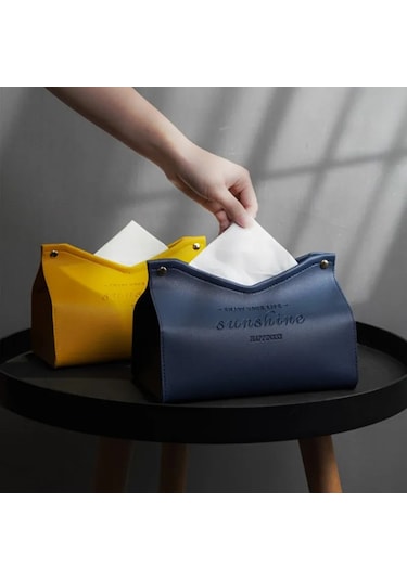 Pink1-leather Doku Kutusu Araba Doku Kutusu Ev Oturma Odası Dekorasyon Yatak Odası Mutfak Masaüstü İskandinav Büyük Saklama Kutusu Peçete Tutucu