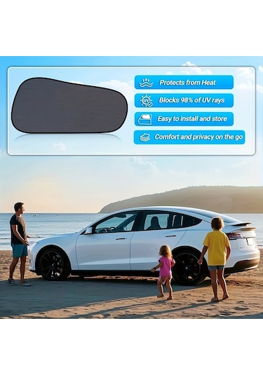 Hightower Tesla Model Y/3 Ön Arka Cam Güneşlik Seti Pvc Elektrostatik Yapışma Kolay Kurulum