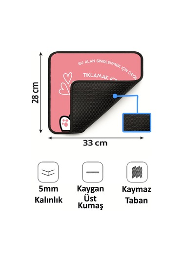 Sinirlenme Kedi Tasarımlı 33x28 Cm Mousepad Kaymaz Taban Rahat Konforlu Mouse Pad