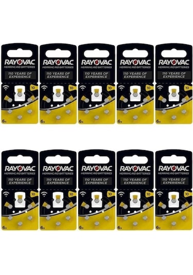 Rayovac 10 İşitme Cihazı Pili 6'lı 10 Paket