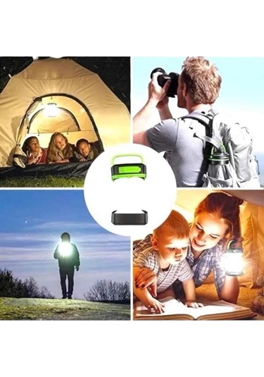 Bfs Katlanabilir Kamp Lambası Solar Fener Görünümlü 3 Kademeli Şarjlı Çok Renkli