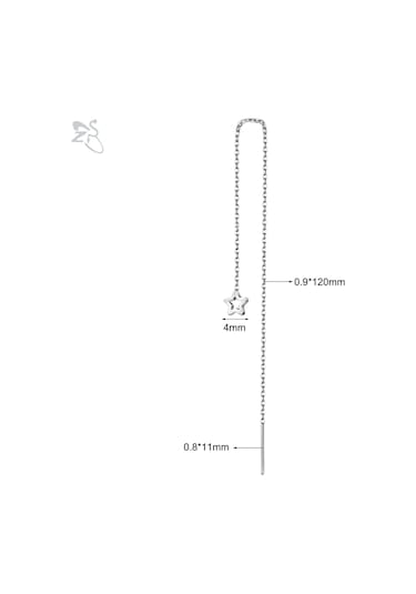 Zs 1-2'li Set 20g Paslanmaz Çelik Zincir Kolye Ve Küpe Seti 60/120 Mm Yıldız Püskül Piercing Takı Hediye Whıtepas Kırmızı Pas Kırmızı