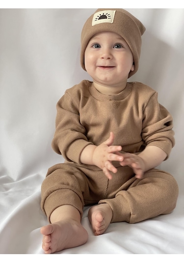 MiaBaby Bereli Üçlü Takım 001 Kahverengi