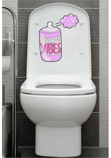 Pozitif Vibes Klozet Kapağı Banyo Wc Sticker 23x28 Cm