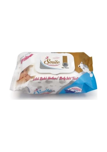 Smile 90Lı Islak Bebek Havlusu (Alcohol Paraben Free) Islak Mendi