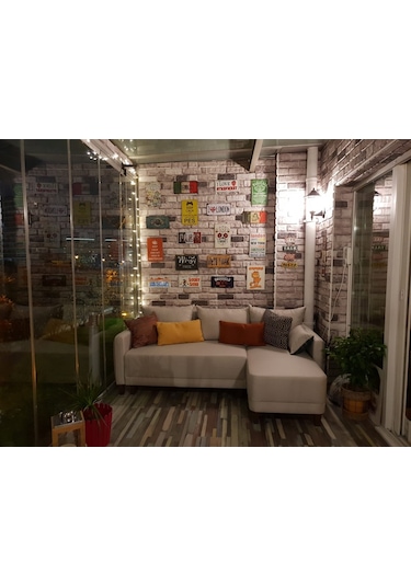 5 Adet X Tuğla Desenli 3D Strafor Köpük Duvar Kaplama Paneli (446785601)