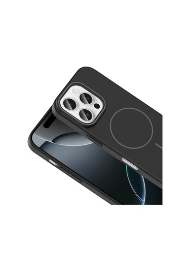 Toyigoo İphone Uyumlu 16 Pro Kılıf Magsafe Şarj Özellikli Ruby Silikon Kapak - Mürdüm Şeffaf