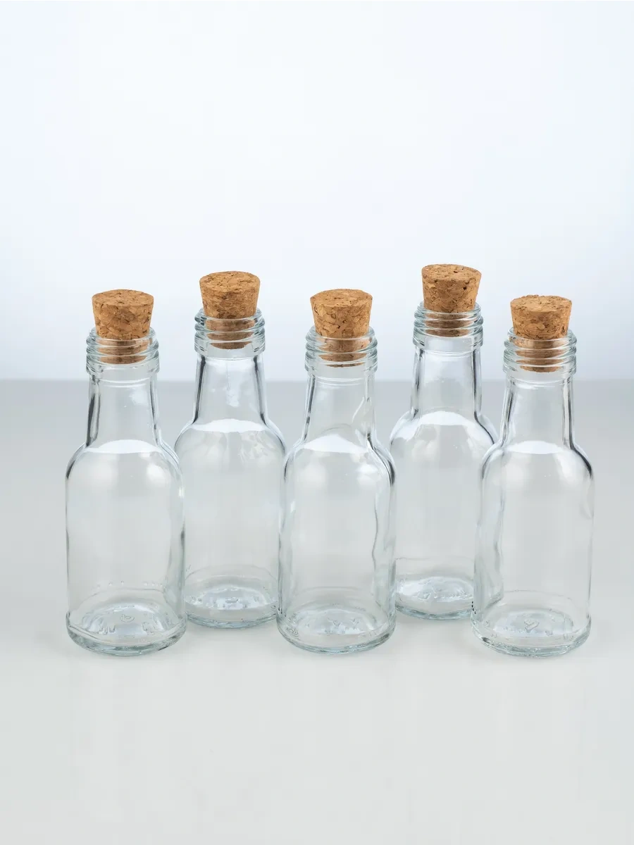 Domania Boyun Kısmı Dişli 6 Adet Cam Şişe Seti 100 Ml. 230352055 Beyaz