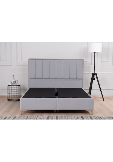 Kilim Mobilya Gold Therapy Sandıklı Baza Ve Başlık Seti Gri ( Yatak Dahil Değildir ) 180x200 Gri