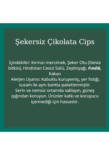 Dolcida Glutensiz Şekersiz Çikolata Cips 70gr-3363