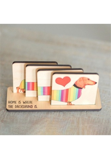 Dachshund Severler İçin 4'lü Bardak Altlığı Seti - Ulzyvf Option 2 Emphasis On The Set : Ulzyvf 4'lü Bardak Altlığı Seti - Dachshund Temalı, Şık Tasarım Option 3 Short & Sweet : Ulzyvf 4'lü Dachshund Bardak Altlığı Seti - Ev Aksesuarı Diğer