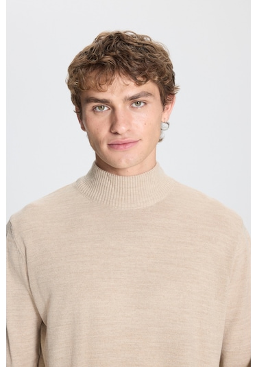 Altinyildiz Classics Erkek Bej Standart Fit Normal Kesim Yarım Balıkçı Yaka Triko 4A4923100005BEJS Bej