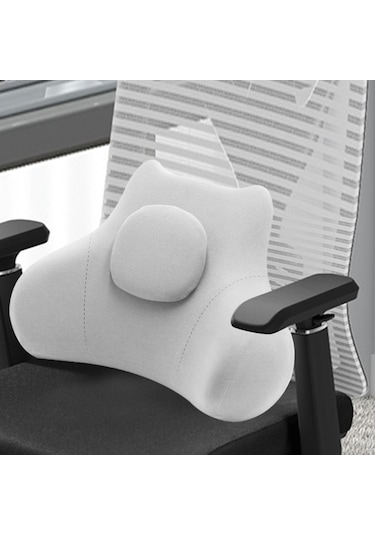 Suntek Bel Destek Yastığı Seyahat Koltuğu Oyun Için Yumuşak Açık Gri