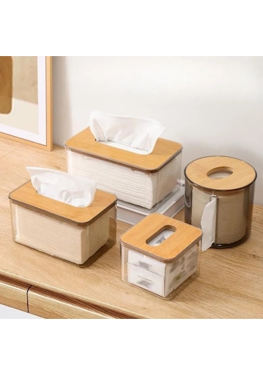 M-dekoratif Kutu Mendil Kapağı, Ev Ve Ofis İçin Şeffaf Kağıt Mendil Tutucu, Çok Fonksiyonlu Saklama Kutusu