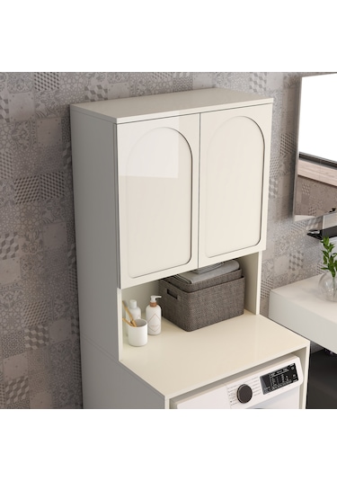 Lyon Çamaşır Makinesi Dolabı V102 - Krem Krem