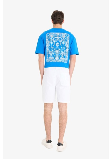 Defacto %100 Pamuk Regular Fit Bermuda Şort E1231ax25smwt34 Beyaz