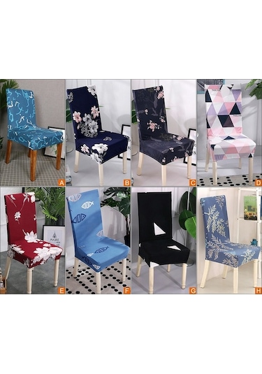 Flybuy Baskılı Yumuşak Süt İpeği Sandalye Kılıfı - Esnek & Koruyucu Koltuk Örtüsü, 38-45cm Boyutlu, Çok Renkli Seçenekler Çok Renkli