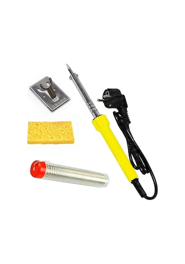 60 Watt Topraklı Profesyonel Lehim Kalem Havya Lüx Set Lehim Teli