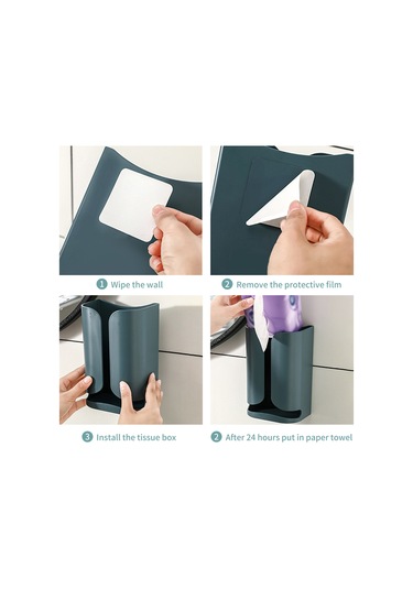 Springsun Duvar Tipi 2'si 1 Arada Kağıt Havlu Ve Çöp Poşeti Dispenseri - Pratik Tasarım Yeşil