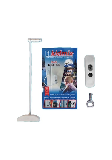 10 Adet Çelik Halatlı Pvc Kapı Pencere Emniyet Kilidi - Pencere Çocuk Emniyet Kilidi - Gri Renk 0.5